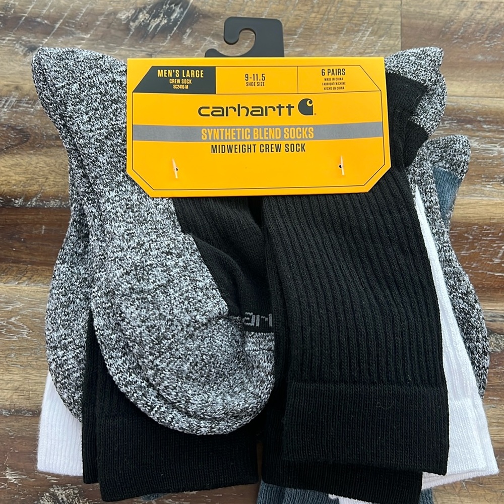Carhartt Synthetic Blend Socks 6 pairs